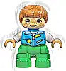 Minifigurka LEGO® 47205pb097 Duplo Figure Lego Ville, Child Girl, Bright Green Legs, Dark Azure Vest, White Shirt, Dark Orange Hair, Hearing Aids (6443276)