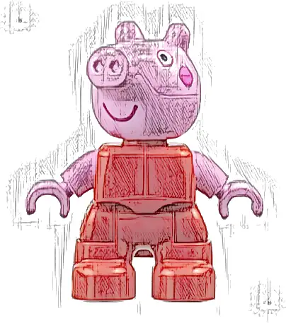 Duplo Figure Lego Ville, Peppa Pig - Red Plain Outfit (6468163)