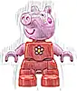 Minifigurka LEGO® 47205pb118 Duplo Figure Lego Ville, Peppa Pig - Red Outfit with Coral and Yellow Flower (6486135)