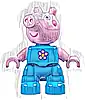 Minifigurka LEGO® 47205pb119 Duplo Figure Lego Ville, George Pig - Dark Azure Outfit with Lavender and Yellow Flower (6486140)