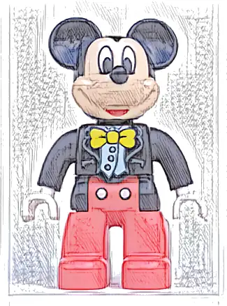 Duplo Figure Lego Ville, Mickey Mouse, Jacket, Vest and Bow Tie (6108826 / 6206114 / 6269841)