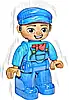 Minifigurka LEGO® 47394pb252 Duplo Figure Lego Ville, Male, Blue Legs, Dark Azure Shirt with Blue Overalls and Red Neckerchief Pattern, Blue Cap (6273563)
