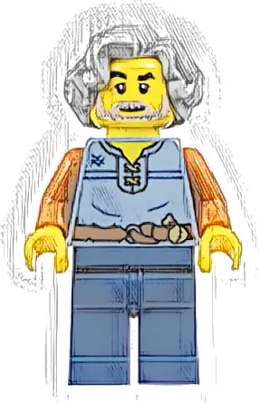 Tapestry Weaver - Sand Blue Vest, Dark Blue Legs, Light Bluish Gray Wavy Hair