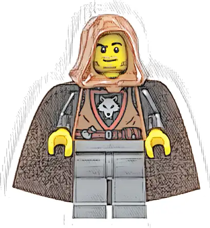 Wolfpack - Dark Bluish Gray Legs, Dark Brown Cape, Reddish Brown Hood (Crook)