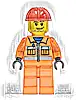 Minifigurka LEGO® cty0113 Construction Worker - Orange Zipper, Safety Stripes, Orange Arms, Orange Legs, Red Construction Helmet, Smirk and Stubble Beard