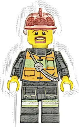 Fire - Reflective Stripe Vest with Pockets and Shoulder Strap, Dark Red Fire Helmet