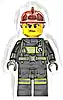 Minifigurka LEGO® cty0351 Fire - Reflective Stripes with Utility Belt, Dark Red Fire Helmet, Sweat Drops