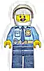 Minifigurka LEGO® cty0703 Police - City Shirt with Dark Blue Tie and Gold Badge, Dark Tan Belt with Radio, Dark Blue Legs, White Helmet