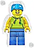 Minifigurka LEGO® cty1138 Skateboarder - Male, Lime Hoodie, Blue Legs, Dark Azure Helmet