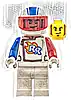 Minifigurka LEGO® cty1319 Rocket Racer - Stuntz Driver, White Jumpsuit with Blue and Red Arms, White Helmet, Trans-Red Visor