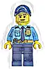 Minifigurka LEGO® cty1334 Police - City Shirt with Dark Blue Tie and Gold Badge, Dark Tan Belt with Radio, Dark Blue Legs, Dark Blue Cap with Hole, Stubble Beard