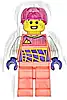 Minifigurka LEGO® cty1470 Cyclist - Male, Coral Racing Suit, Magenta Helmet
