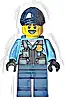 Minifigurka LEGO® cty1588 Police - City Officer Male, Safety Vest with Police Badge, Dark Blue Legs, Dark Blue Cap, Black Moustache