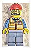 Minifigurka LEGO® cty1603 Construction Worker - Male, Orange Safety Vest with Reflective Stripes, Sand Blue Legs, Red Construction Helmet