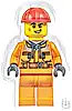 Minifigurka LEGO® cty1604 Construction Worker - Male, Orange Safety Jacket, Reflective Stripe, Sand Blue Hoodie, Orange Legs, Red Construction Helmet