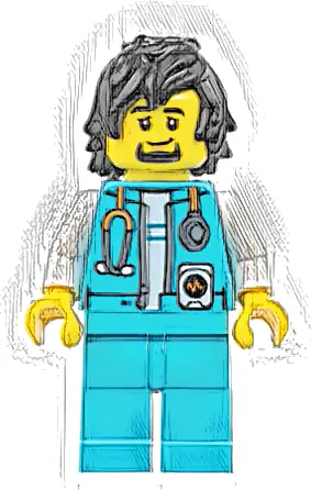 Arctic Explorer - Male, Stethoscope, Medium Azure Legs, Black Hair