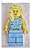 Minifigurka LEGO® cty1660 Car Driver - Female, Bright Light Blue Knotted Top with Pineapples and Legs, Bright Light Yellow Hair