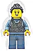 Minifigurka LEGO® cty1703 Police - City Officer Female, Black Safety Vest with Silver Star Badge Logo, Dark Blue Legs, Black Hair Long with Braided Ponytail