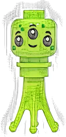 Alien - Minifigure Head, Tentacles