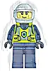 Minifigurka LEGO® cty1730 Police - City Officer Male, Neon Yellow Safety Vest, Dark Blue Legs, White Helmet, Trans-Clear Visor