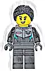 Race Car Driver - Female, Racing Suit with Hawk Head Logo, Black Legs, Black Hair Braided with Knot Bun