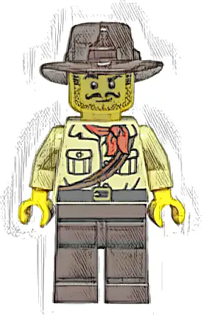 City Jungle Explorer - Tan Shirt, Dark Brown Legs and Fedora