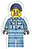 Minifigurka LEGO® cty1773 Tow Truck Driver - Male, Sand Blue Mechanic Uniform, Sand Blue Legs, Dark Blue Cap, Goatee, Splotches