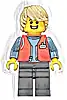 Minifigurka LEGO® cty1810 Forklift Driver - Male, Red Vest over Sand Blue Shirt, Black Legs, Tan Hair