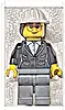 Minifigurka LEGO® cty1816 Construction Engineer / Architect - Female, Black Suit Jacket with White Button Up Shirt, Dark Bluish Gray Legs, White Construction Helmet with Dark Brown Ponytail Hair, Glasses