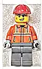 Minifigurka LEGO® cty1817 Construction Worker - Male, Reddish Orange Safety Jacket with Reflective Stripes, Dark Bluish Gray Legs, Red Construction Helmet