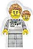 Minifigurka LEGO® cty1836 Formula 1 Mechanic - Male, Light Bluish Gray and White Polo Shirt, Light Bluish Gray Legs, Medium Nougat Spiked Hair, Stubble