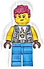 Minifigurka LEGO® cty1870 Soapbox Race Car Mechanic - Female, Sand Blue Vest, Dark Azure Legs, Magenta Messy Hair, Freckles
