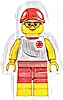 Minifigurka LEGO® cty1874 Beach Lifeguard - Male, White Shirt with EMT Star of Life, Red Shorts and Cap