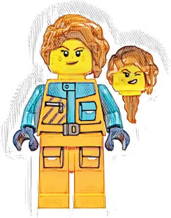 Arctic Photographer - Female, Orange Jacket and Legs, Medium Azure Trim, Dark Orange Hair