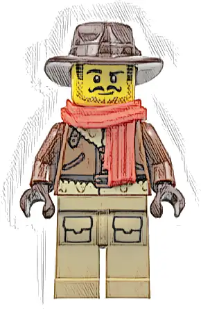 Arctic Explorer - Male, Reddish Brown Fedora and Coat, Dark Tan Legs, Red Scarf (Johnny Thunder)