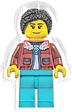 Arctic Explorer - Female, Red Coat over White Shirt, Medium Azure Legs, Black Hair