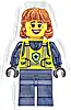 Minifigurka LEGO® cty1912 Police - City Officer Female, Neon Yellow Safety Vest, Dark Blue Legs, Dark Orange Mid Length Hair