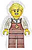 Minifigurka LEGO® cty1926 Barista - Female, Reddish Brown Apron with Cup and Name Tag, Reddish Brown Legs, Bright Light Yellow Ponytail