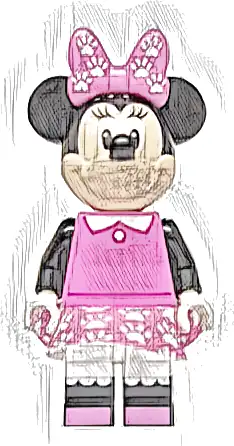 Minnie Mouse - Dark Pink Top, Dress and Bow with Paw Prints