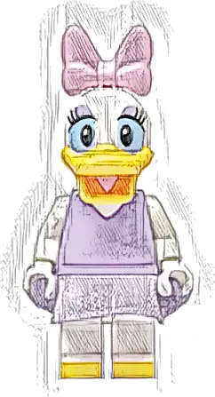 Daisy Duck - Lavender Top and Skirt, Bright Pink Bow