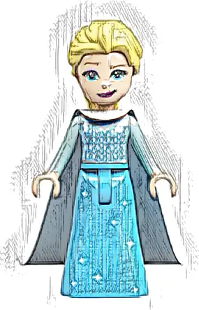 Elsa - Medium Azure Skirt, Medium Blue Long Narrow Glitter Cape