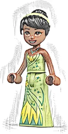 Tiana - Metallic Pointed Necklace, Thin Hinge Skirt, Hair Band