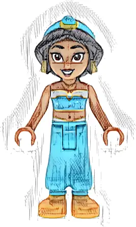 Jasmine - Top with Sparkles and Gold Trim, Open Mouth