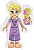 Minifigurka LEGO® dp225 Rapunzel - Mini Doll, 2 Bright Pink Flowers, Metallic Pink Laced Dress