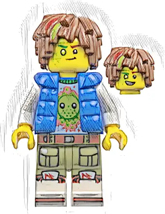 Mateo - Z-Blob Shirt, Blue Puffer Vest