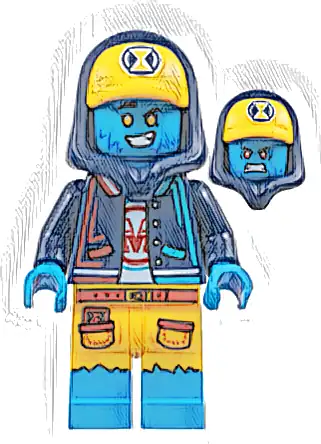 Logan - Minifigure, Dark Blue Jacket, Bright Light Orange Cap