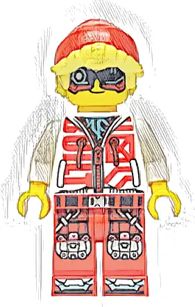 Cooper - Black Visor, White Hoodie, Red Legs