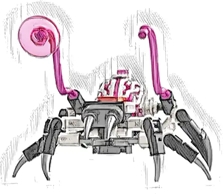 Minifigurka LEGO® drm081 Cyber Brain Spider - 6 Legs, Magenta Appendages