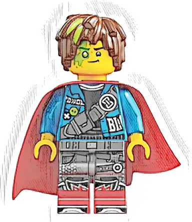 Mateo - Dark Azure Jacket, Red Cape