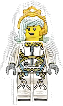 Astrid - White Outfit, Light Aqua Hair, Gold Crown